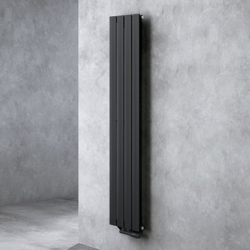 Radiateur pour Chauffage Central 160x31cm Radiateur à Eau Chaude Panneau Monocouche Design Vertical Noir-Gris fv - Doporro