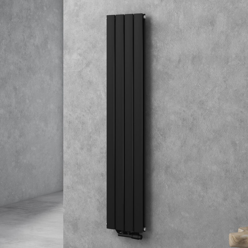 Radiateur pour Chauffage Central 160x31cm Radiateur à Eau Chaude Panneau Double Couches Vertical Noir-Gris fv - Doporro