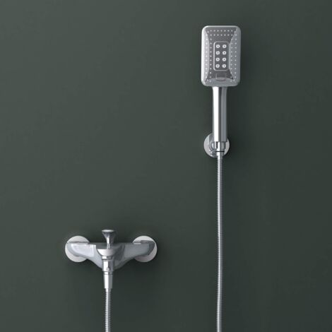 doporro Soffione Doccia Multifunzionale ad Alta Pressione, Doccetta Massaggio Risparmio Idrico per Bagno in 3 Getti, Argento