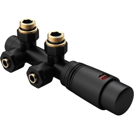 SOGOOD negra con termostato, conexión central de 187 mm