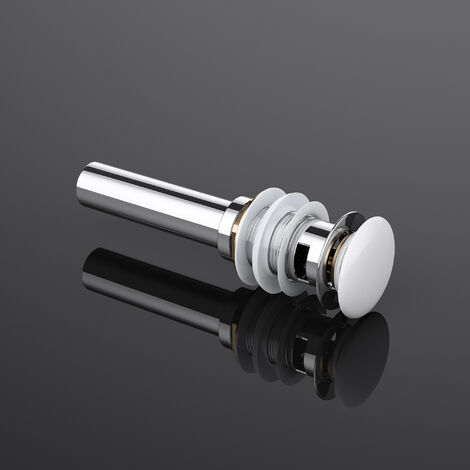 doporro® Válvula de desagüe automática diseño PU14 Válvula de drenaje cromada PUSH-Open para todos los lavabos - DIN Abre y cierra con el toque de un dedo