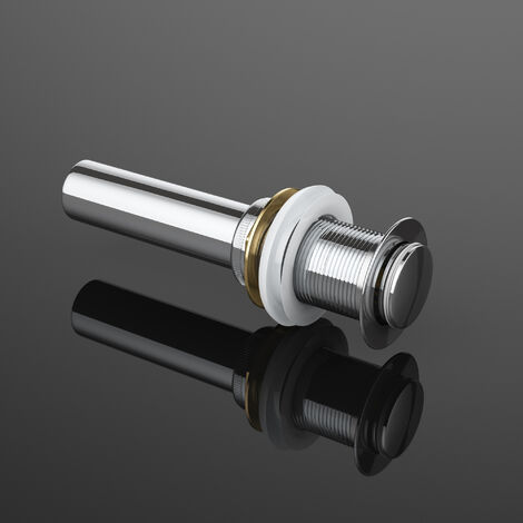 doporro® Válvula Push-Open diseño PU05 válvula de desagüe cromada para todos los lavabos - DIN tapón de lavabo
