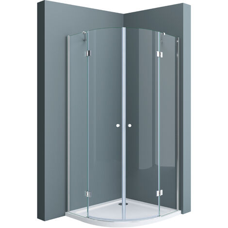 doporro Viertelkreisdusche Duschkabine Ravenna02K 80x80x190cm Duschabtrennung ESG-Sicherheitsglas Klarglas inkl. Easy-Clean-Beschichtung