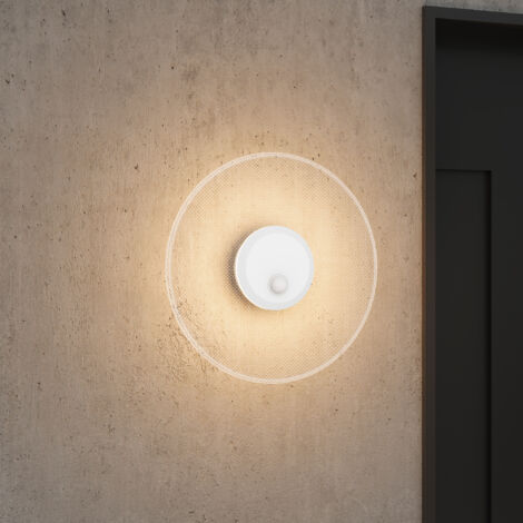 doporro Wandlampe Wandleuchte aussen LED 3000K rund Außenwandleuchte Bewegungsmelder für den Außenbereich ⌀30cm  Sandweiß LunaLights