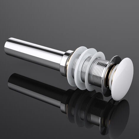 doporro Waschbeckenstöpsel Waschbecken & Waschtisch Stöpsel Ø 66mm Druckknopf Pop-Up Ventil PU013 Chrom Ablaufgarnitur Abflussstopfen ohne Überlauffunktion
