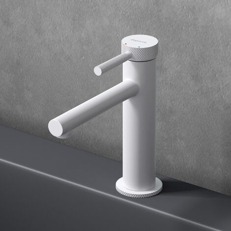 doporro Wasserhahn Bad Weiß in modernem Design  Waschtischarmatur für Waschbecken  Mischbatterie Bad 18,1 cm hoch