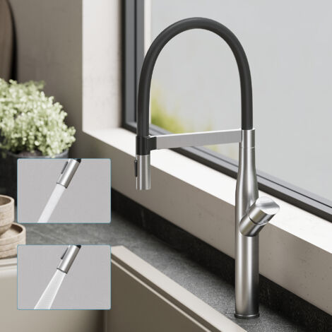 doporro Wasserhahn Küche Hochdruck, Einhebel-Mischbatterie, Feste Ausführung Vollmessing-Körper Spültischarmatur, 360° Schwenkbar, Robuste & Korrosionsbeständige Küchenarmatur, Einfache Montage