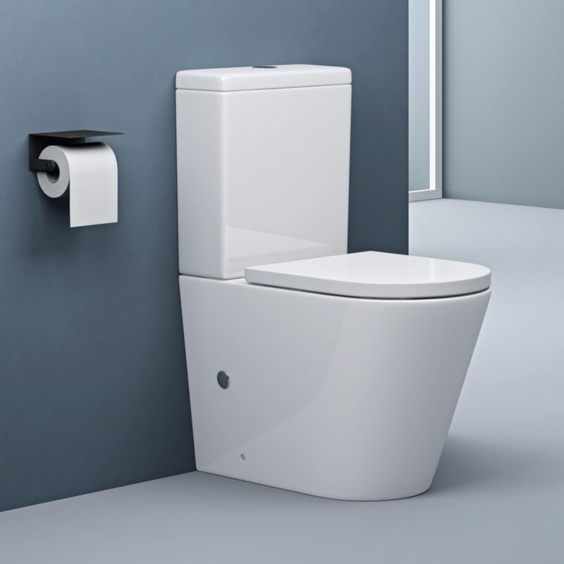 Wc à Poser Céramique Blanc Toilette avec Réservoir Abattant Silencieux avec Frein de Chute Stand108T - Doporro