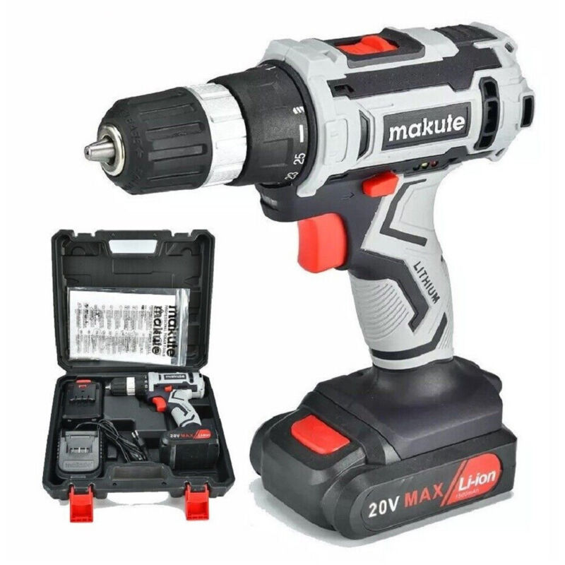 Image of Trade Shop - Bohrschrauber mit Doppel-Lithium-Akku 20 v, Drehmoment 30 nm + Koffer CD027 -