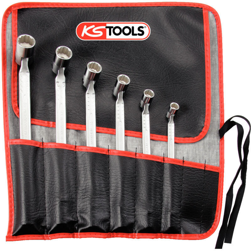Satz von 6 Gelenk-Steckschlüsseln - 12-kant ks tools - 517.0310