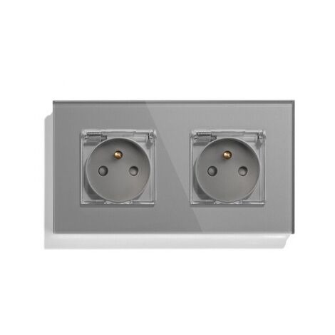 DOPPEL-GLASFASSUNG 157 mm HERMETIC - GRAUE FARBE