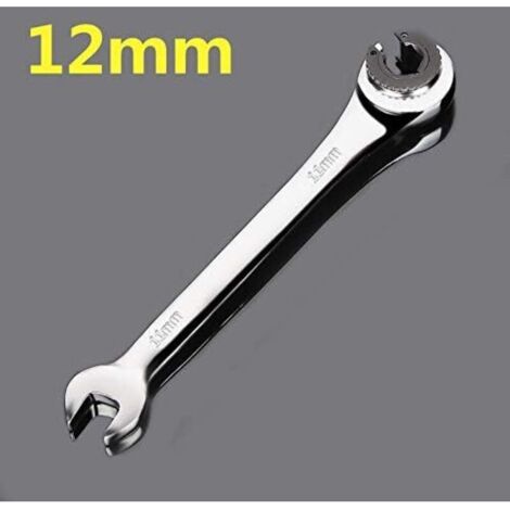 Doppel-Knarrenschlüssel mit offenem Ende, 12-mm-Knarrenschlüssel mit Bördelung, Ratschenschlüsselsatz aus Chrom-Vanadium-Stahl mit festem Kopf