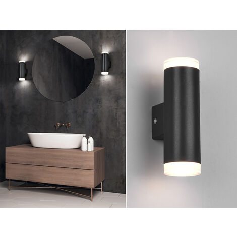 Doppel-LED-Badezimmer-Wandleuchte Ray Black IP44 Trio Lighting