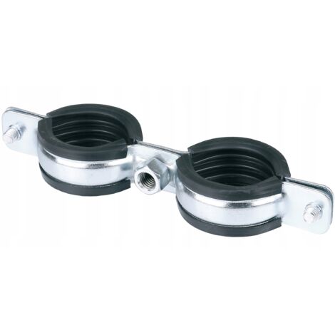DOPPEL-Rohrschellenhalter 20-24 mm 1/2 mit Gummi