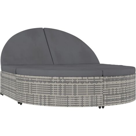 vidaXL Outdoor-Lounge-Bett mit Polster Poly Rattan