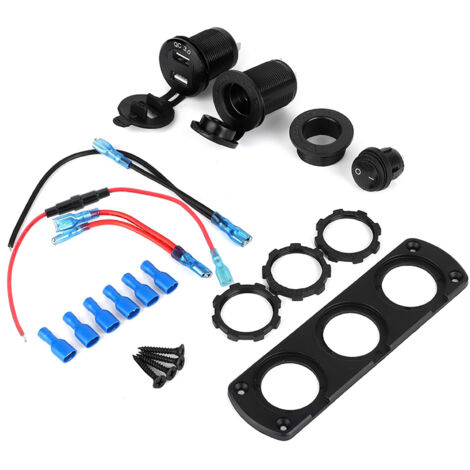 Doppel-USB-Ladegerät mit separatem Schalter und blauer LED – 12-V-Zigarettenanzünderstecker