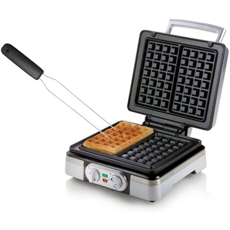 Doppel Waffeleisen für 2 dicke BELGISCHE Waffeln mit Timer 16x9,5cm Waffelgabel