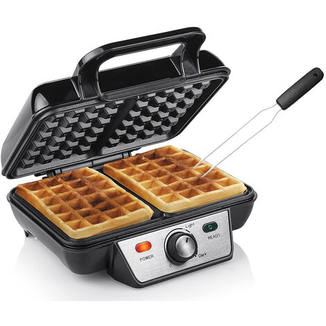 Doppel Waffeleisen & Gabel für dicke BELGISCHE & BRÜSSELER Waffeln 23x16,8cm