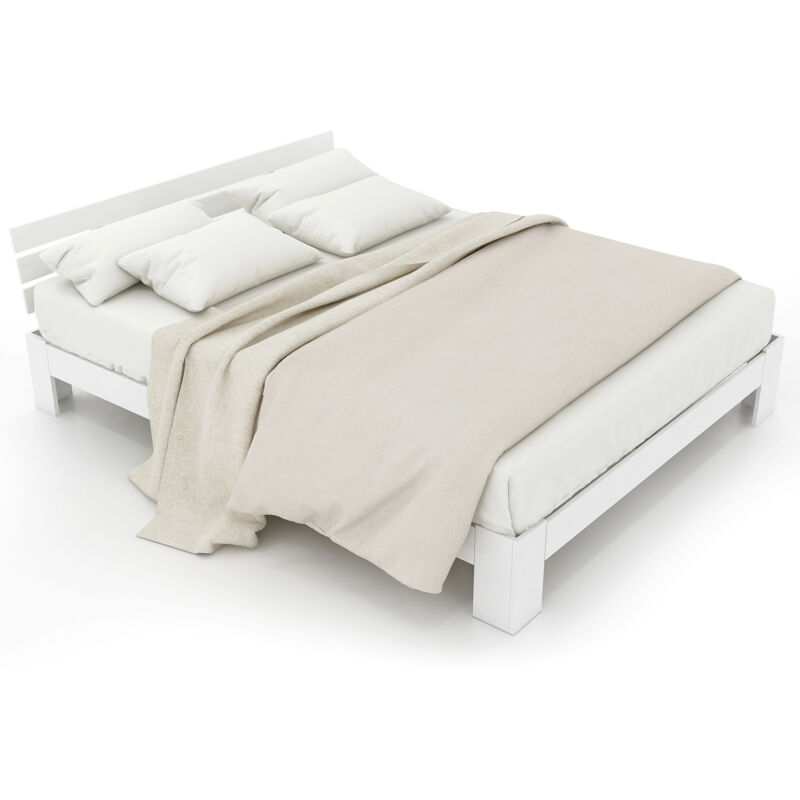 Mivray Doppelbett 140x200 Cm Mit Gestell Aus Massivholz Und Kopfteil