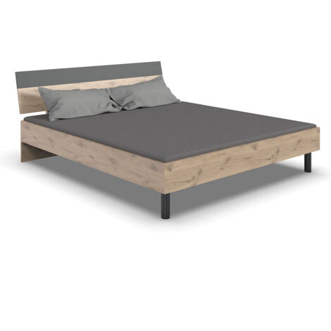Doppelbett Liegefläche 180x200 cm BRADFORD-43 Eiche mit graphit