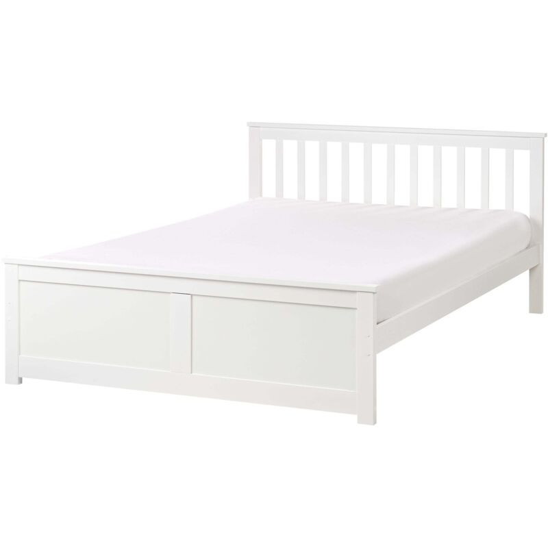 Beliani Bett Mit Lattenrost Kiefernholz Olendon 140 X 200 Cm Weiß