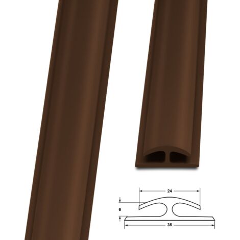 Doppeleinfassleiste Jersey 24 x 35 mm Braun Länge: 1 m