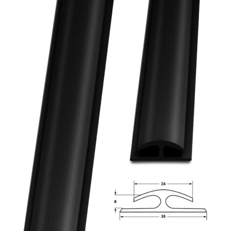 Doppeleinfassleiste Jersey 24 x 35 mm Schwarz Länge: 1 m