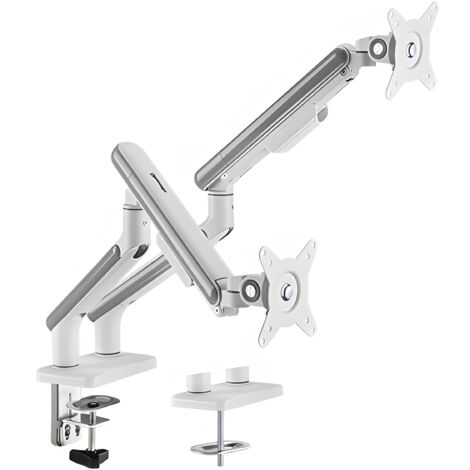 Doppelfeder-Monitorhalter, Doppelarm, Gasfeder, Silberweiß, HDWR SolidHand-FS02