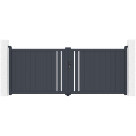 CASANOOV Doppelflügeltor aus aluminium 3,5m GIONA 350 x 140 cm