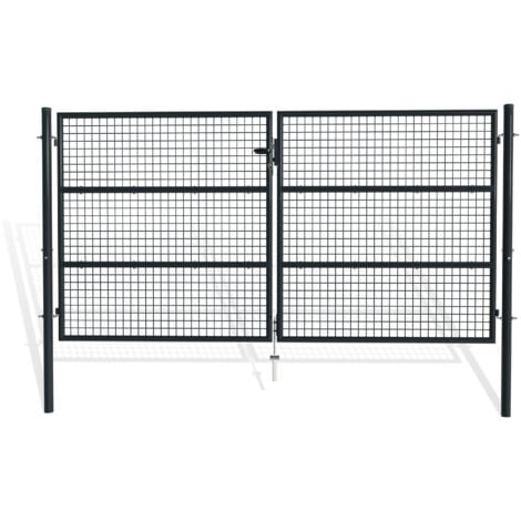 CASANOOV Doppelflügeltor für Stabmattenzaun 3m OLGA 300 x 150 Anthrazitgrau