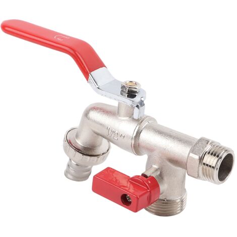 Doppelhahn für Waschmaschine, 1 bis 2 Auslassschläuche, galvanisierte Zinklegierung, Wasserregelventil für Waschmaschine