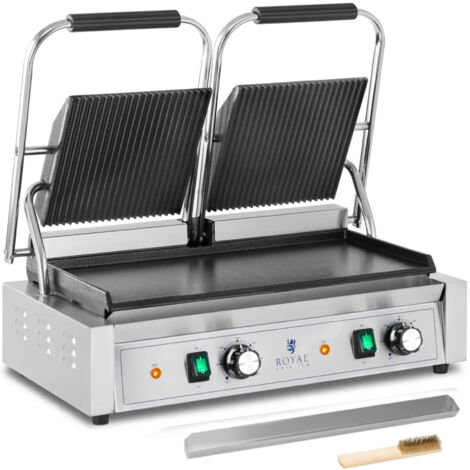 Doppelkontaktgrill mit glatter und gerillter Platte 48 x 23 cm 3600 W