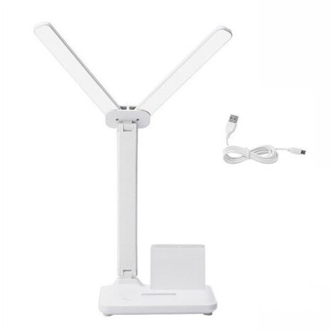 Doppelkopflampe LED für den Schreibtisch mit USB-Ladefunktion, ideal für Büro und Arbeitsbereich