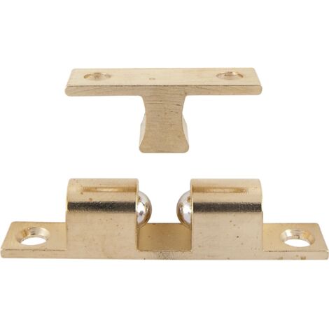 Doppelkugelschnapper Schließsystem (Schnappverschluss) 9x50mm Messing poliert