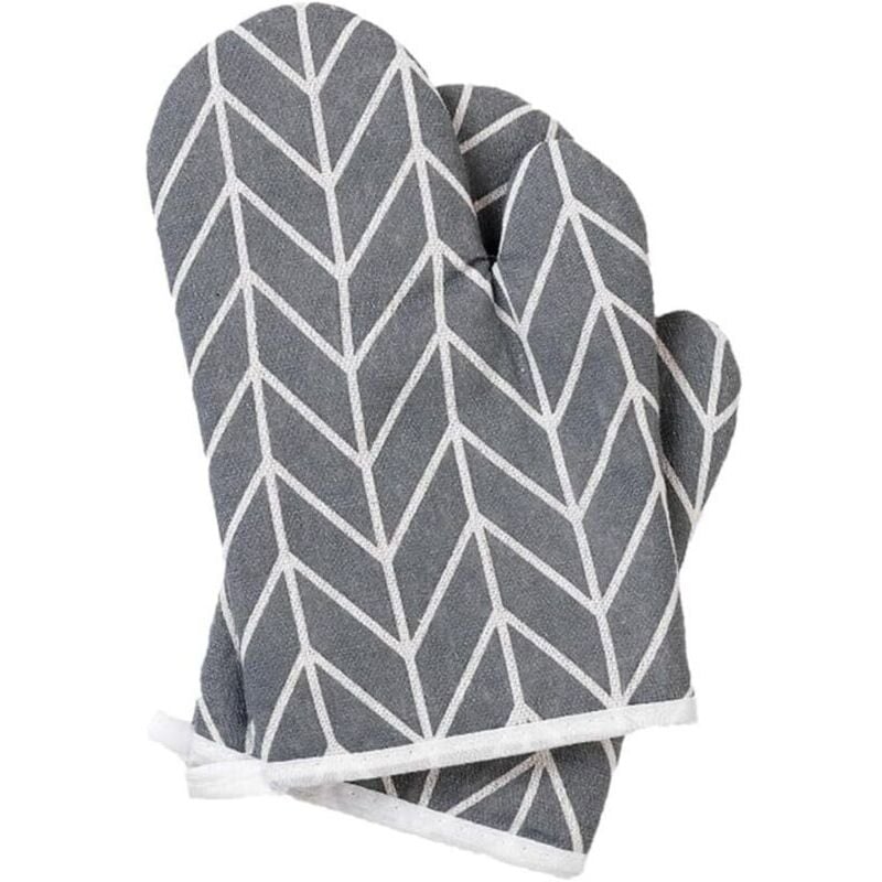 Image of Doppellagige, hitzebeständige Ofenhandschuhe aus Baumwolle für Kochen, Backen und Grillen zu Hause