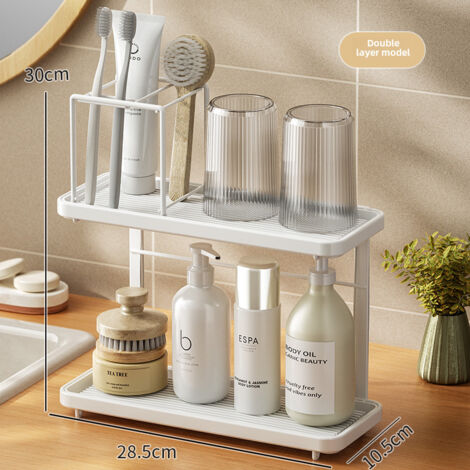 Doppellagiger Zahnbürstenhalter, einzelne Ablage für Beißbecher, Original-Gurgelbecher, Zahnaufbewahrungsablage für die Toilette