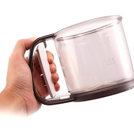 Doppellagiges Mehlsieb aus Edelstahl mit Handpresse, ideal zum Backen und Kochen