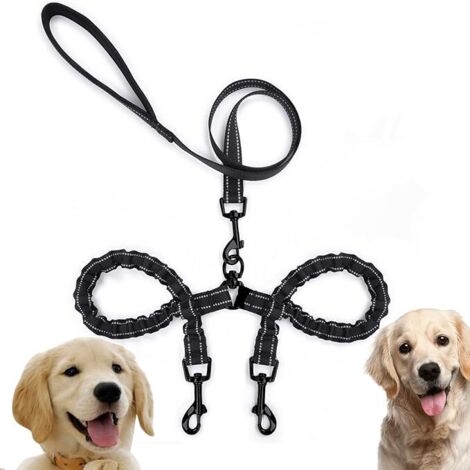 Doppelleine für 2 Hunde, Hundeleine, reflektierend, Kleid