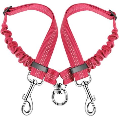 Doppelleine für 2 Hunde, verwicklungsfreie Doppelleine für Hundetraining, 360° drehbar, Länge