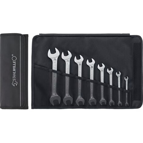 Doppelmaulschlüssel-Satz DIN 3110 6-22mm 8-teilig in Rolltasche Stahlwille