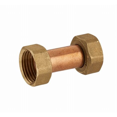Doppelnippel weiblich gleich mit losen Muttern Messing F3/8 (12x17) NOYON & THIEBAULT - 180-1212L1
