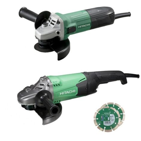 Doppelpack Elektroschleifer Ø230 und Ø125 mm (G23STWAZ + G13STAYGZ) - HIKOKI KG23SAYBZ