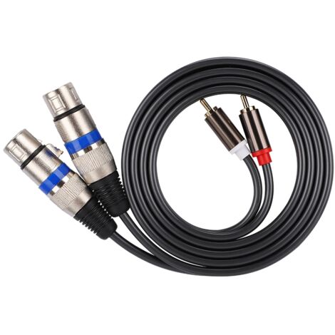 Doppelreihiger RCA-Stecker auf XLR-Buchse Audio-Adapter PVC-Patchkabel