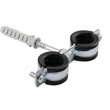 Doppelrohrschellenhalter 20-24 mm 1/2 mit Gummi