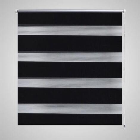 Doppelrollo Seitenzug Duo Rollo 100 x 175 cm schwarz - Schwarz