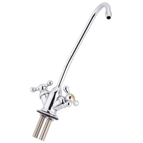 Doppelschulterhahn für 1/4"-Filtration – Zinklegierung und Chrom – 28 cm, Silber