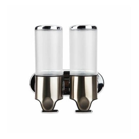 DESINEO Doppelseifenspender-Shampoospender 2 x 500 ml für WC, Toiletten, Badezimmer 2