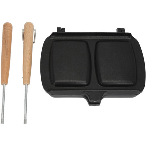 Doppelseitige Antihaft-Sandwichpfanne mit abnehmbarem Griff für Gasherde - Eiertoaster