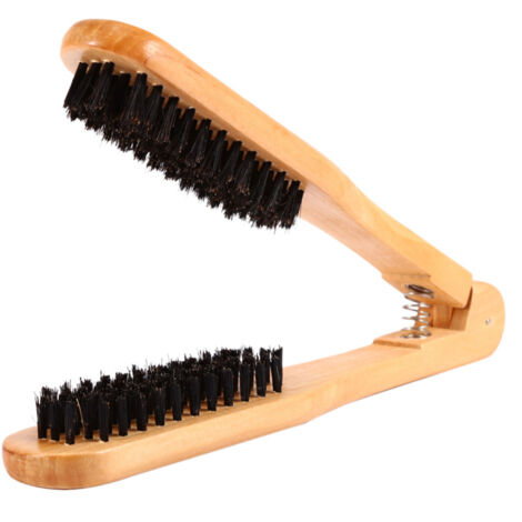 Doppelseitige Haarglättungsbürste aus Holz für Haarstyling, natürliches Glätten und Stylen