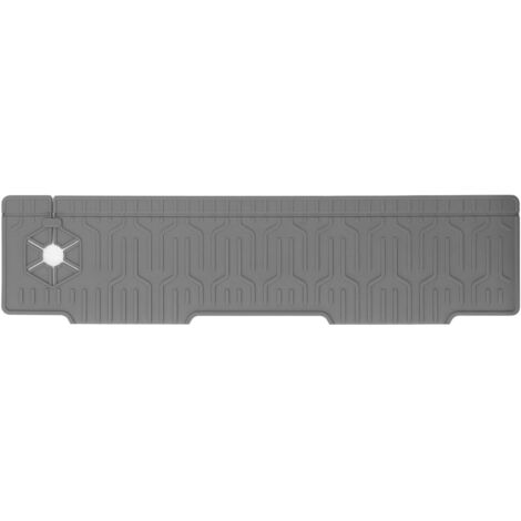 Doppelseitige Silikon-Armaturenmatte, wasserabweisender Spritzschutz für Spülbecken, verstellbares Lochdesign, hochwertiges Material für Küche und Bad, 60 x 15 cm (Grau)